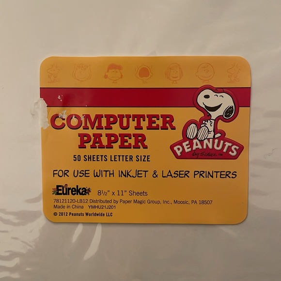 Peanuts Computer Paper - 50 Sheets, Letter Size - Picture 2 of 8